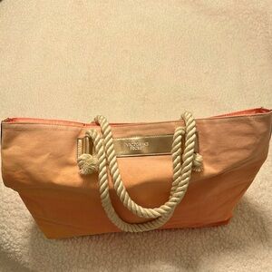NWOT Victoria’s Secret tote, summer sunset with rose gold details. Beautiful